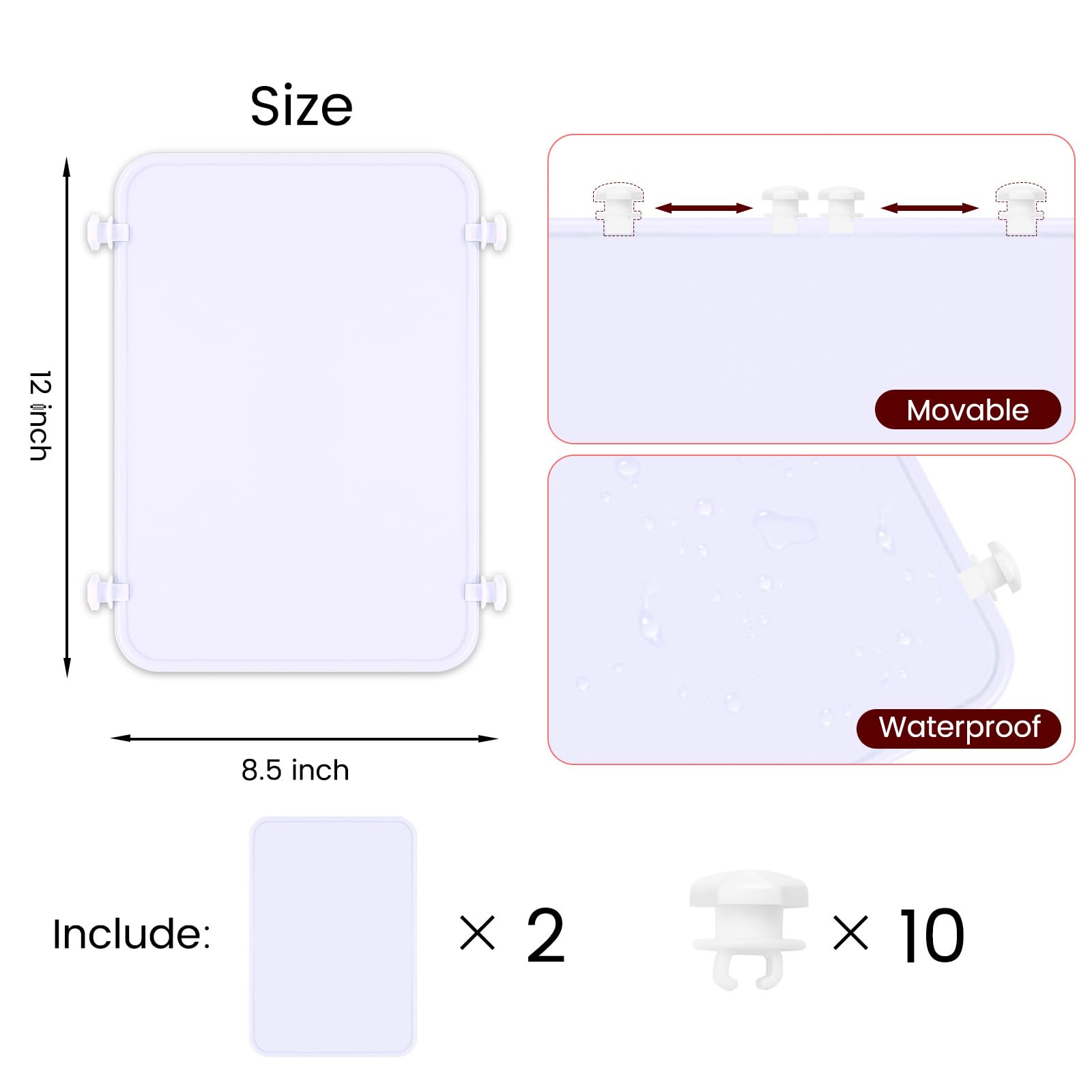 FIHCH Divider Tray for Bogg Bag Original Accessories for Bogg Bags X Large Beach Bag Accessories Suitable for Bogg Bag and Divide Space White 2PCS