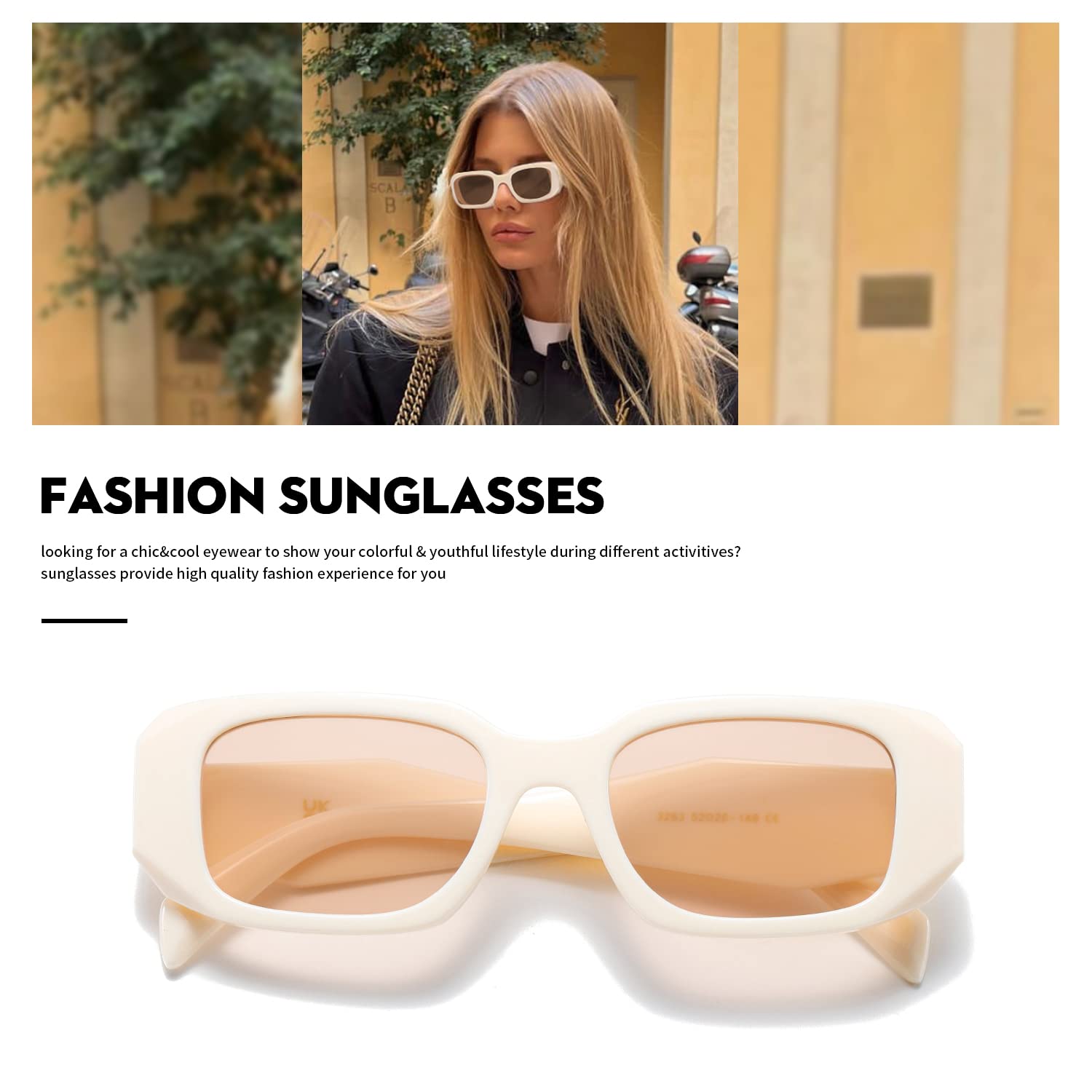 TIANYESY Sunglasses Women Square Men Trendy Show shades Retro fashion vogue UV Protection