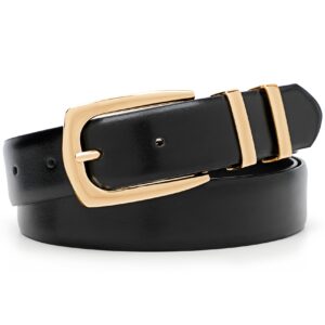 whippy women's leather belts for jeans pants fashion ladies belt gold buckle belts for women, black, xs