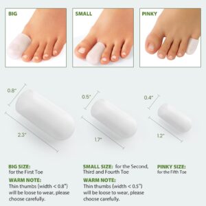 Bukihome Silicone Toe Protectors - 12 Pack Gel Toe Sleeves Toe Protectors - Toe Caps with Aloe Vera Essential Oils - Toe Cushions for Pain Relief, Toe Protection for Corns, Calluses (8L + 4S)