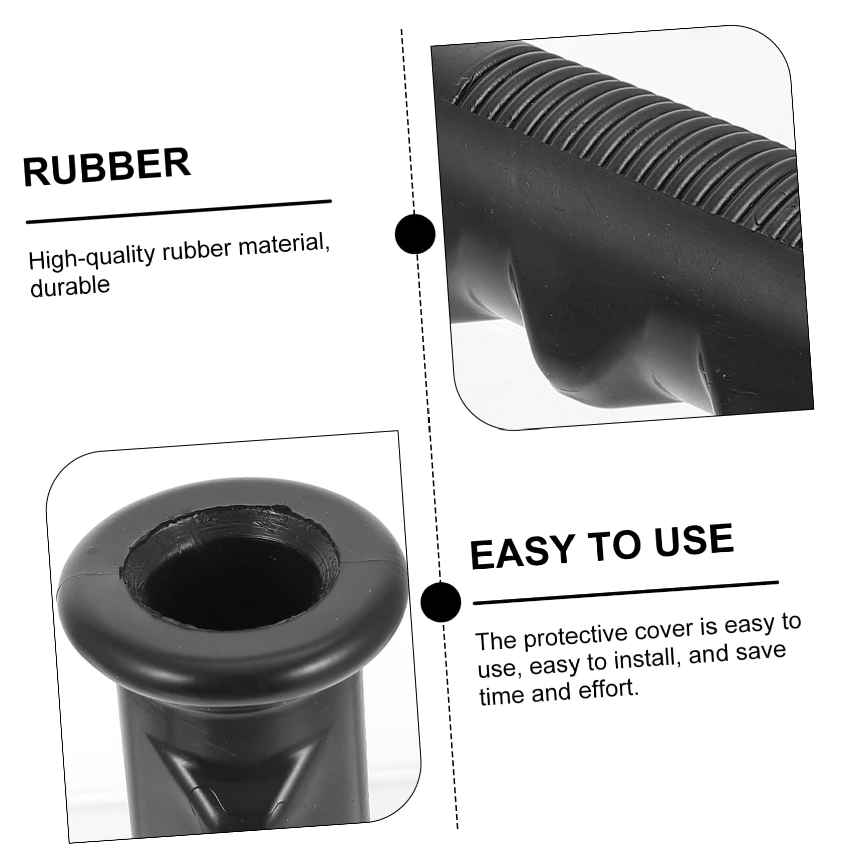 4pcs Handle Cover Rubber Cover for Cart Rubber Handle Grip Anti-Slip Hand Protector Anti-Skid Handle Wraps Round Tube Grip Grocery Cart Grips Tube Handle Sleeves Cart Handle Wraps