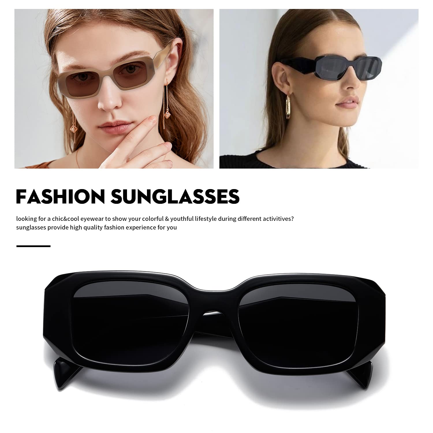 TIANYESY Sunglasses Women Square Men Trendy Show shades Retro fashion vogue UV Protection