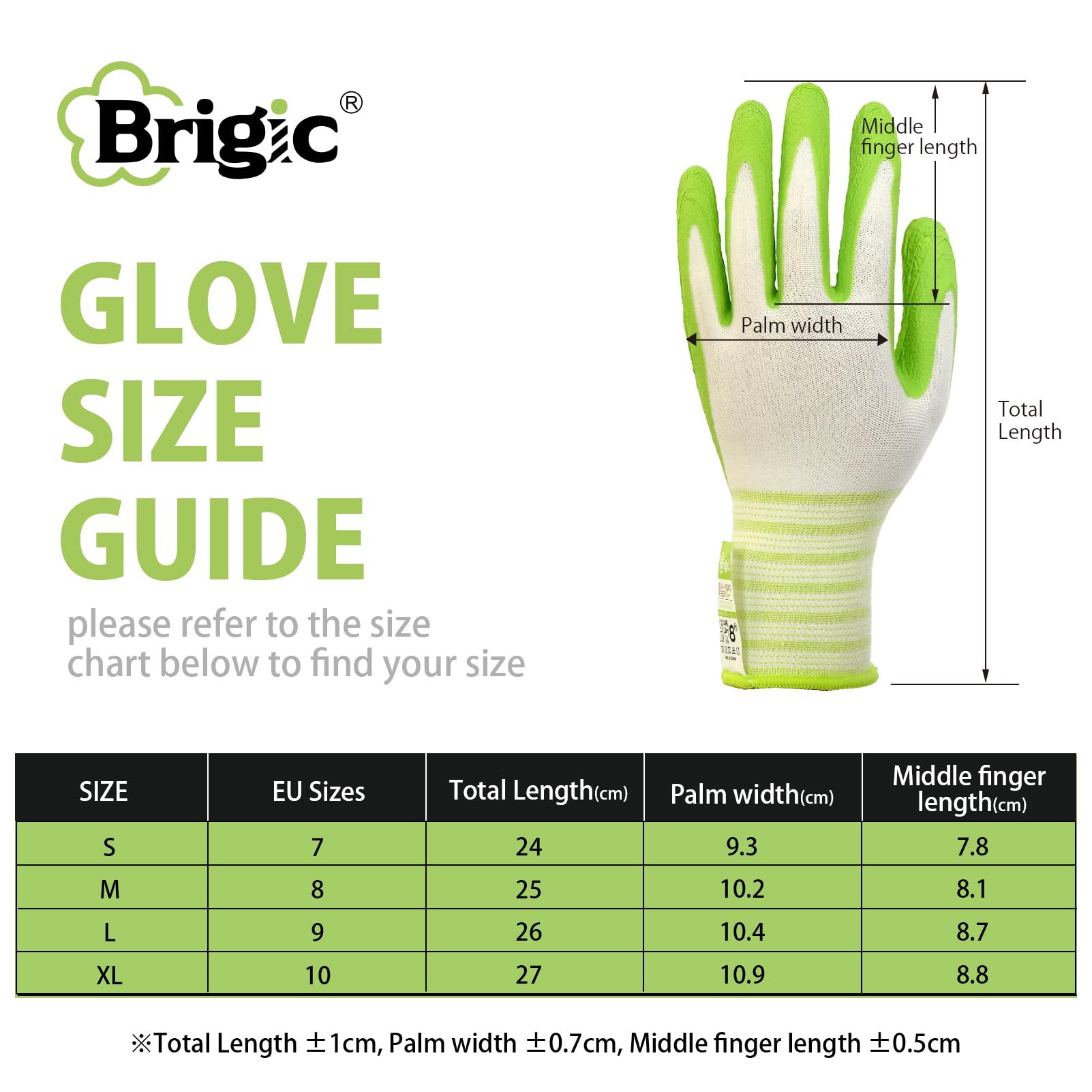 Brigic Bamboo Gardening Gloves 2 pair, Breathable Rubber Coated, Outdoor Work Garden Gloves For Women, Green & Purple (Medium)