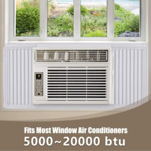 tangchen Window Air Conditioner Side Panels with Frame, Room AC Accordion Filler Curtain Kit Replacement, Adjustable Insulation AC Side Panel for Preventing Heat Noise