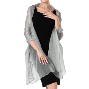 Ladiery Sheer Crepe Shawls and Wraps for Formal Evening Party,Women Soft Shimmer Light-weight Travel Festival Shawl