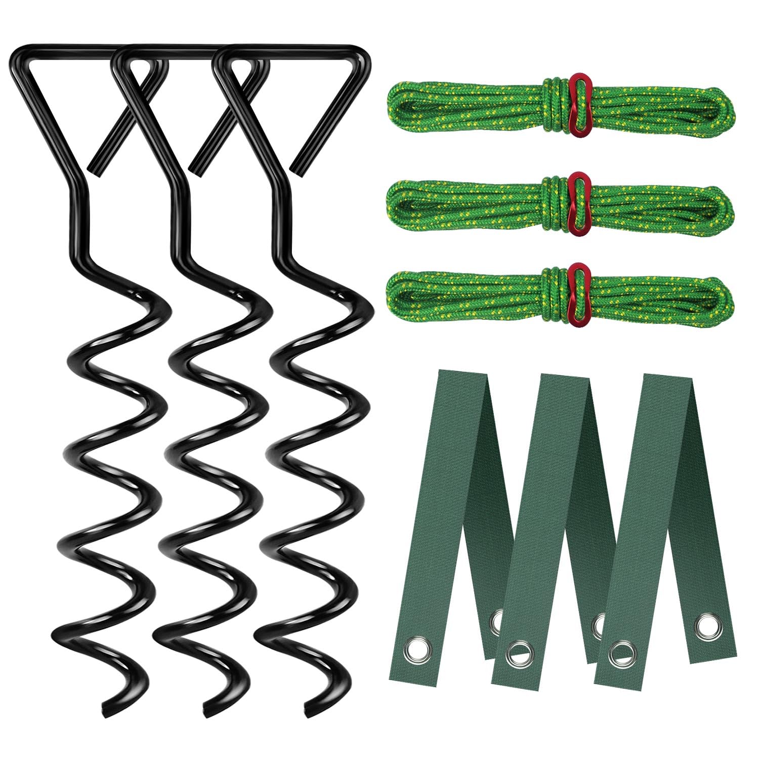 FCENDS Tree Stake Kit, Heavy Duty Spiral Tree Stakes and Supports for Leaning Trees and Young Trees Straightening, Protect Trees from Bad Weather