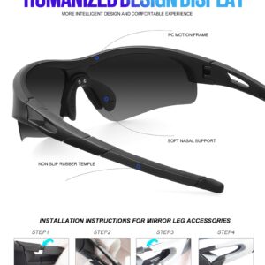 KALIYADI Sports Sunglasses for Men, Polarized Sun Glasses for Men Women Youth Baseball Softball with UV Protection