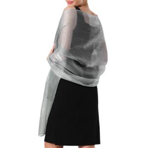 Ladiery Sheer Crepe Shawls and Wraps for Formal Evening Party,Women Soft Shimmer Light-weight Travel Festival Shawl