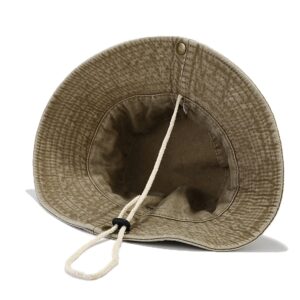 Unisex Cotton Boonie Hat Summer Outdoor Packable Fishing Bucket Hat Beach Sun Hat with String for Women Men (US, Alpha, One Size, Retro Khaki)