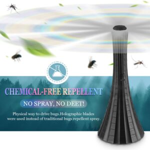 Fly Fans for Tables Rechargeable, Fly Fans for Outdoor Tables USB, Fly Repellent Fans to Keep Flies Away by Soft Blades, Food Fans for Camping, Picnic, Fishing, Fly Repellent Outdoor Patio,6PCS, Black