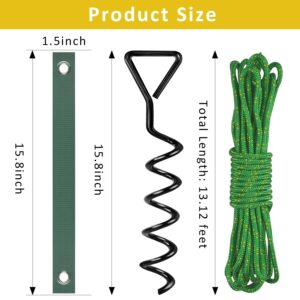 FCENDS Tree Stake Kit, Heavy Duty Spiral Tree Stakes and Supports for Leaning Trees and Young Trees Straightening, Protect Trees from Bad Weather