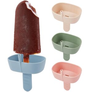 4pack drip-free silicone popsicle holders, aodistuce popsicle holder with straw | with 2 slots fit standard & wide sized sticks drip free popsicle stick holder popsicle drip catcher