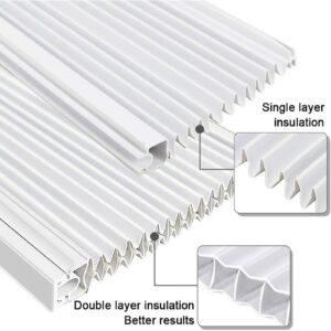 tangchen Window Air Conditioner Side Panels with Frame, Room AC Accordion Filler Curtain Kit Replacement, Adjustable Insulation AC Side Panel for Preventing Heat Noise