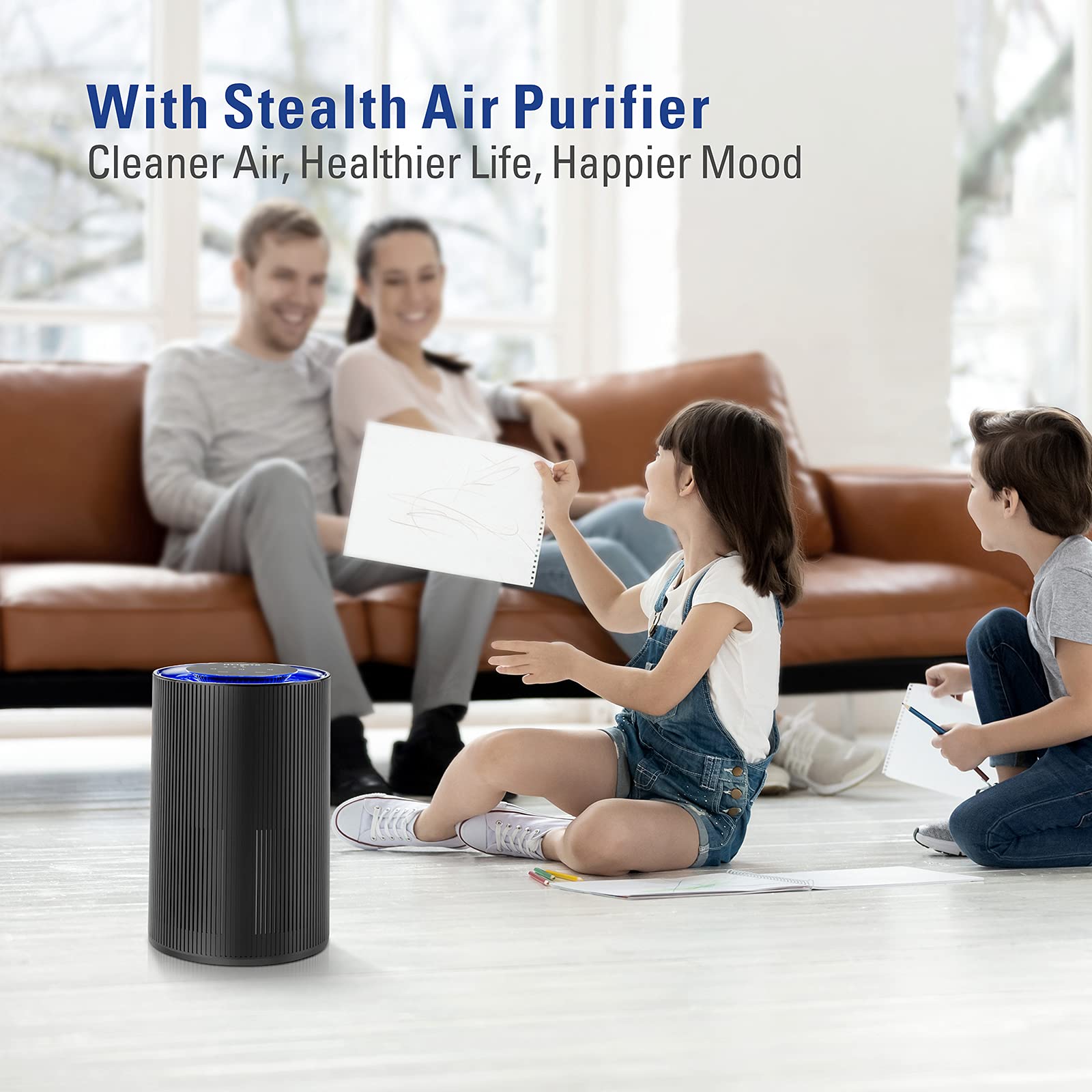 STEALTH Air Purifiers for Large Room Up to 673ft², H13 True HEPA Filter, Ozone Free Auto Function Ultra-Quiet Sleep Mode, Remove 99.97% of Pet Dander and Dust Smoke Pollen, for Home Office Kitchen