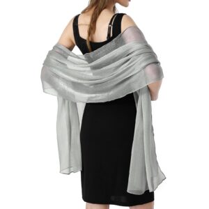 Ladiery Sheer Crepe Shawls and Wraps for Formal Evening Party,Women Soft Shimmer Light-weight Travel Festival Shawl