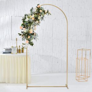 Vincidern 6.6 FT Wedding Arch Backdrop Stand for Parties, Balloon Arch Stand, Wedding Arches for Ceremony, Metal Arch Backdrop Stand for Bridal Baby Showers, Birthday Party Decoration Door Frame Gold