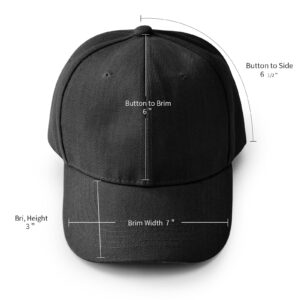 NOBONDO 12 Pack Unisex Baseball Caps - Bulk Wholesale Blank Plain Adjustable Hats for Men & Women - Black