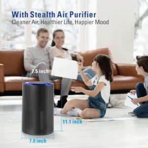 STEALTH Air Purifiers for Large Room Up to 673ft², H13 True HEPA Filter, Ozone Free Auto Function Ultra-Quiet Sleep Mode, Remove 99.97% of Pet Dander and Dust Smoke Pollen, for Home Office Kitchen