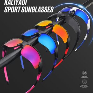 KALIYADI Sports Sunglasses for Men, Polarized Sun Glasses for Men Women Youth Baseball Softball with UV Protection