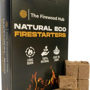 Fire Starter Cubes - 96 Pack | Long Burning Fire Starters for Campfires | Charcoal Starter Made from Wood Fibre and Wax | Up to 10 Minutes Burn Time