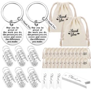 sasylvia 108 pcs thank you gifts for employee 36 set employee appreciation keychain christmas appreciation keychain gifts(white)