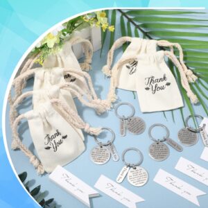 Sasylvia 108 Pcs Thank You Gifts for Employee 36 Set Employee Appreciation Keychain Christmas Appreciation Keychain Gifts(White)