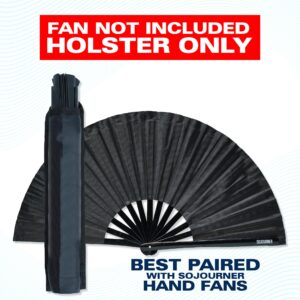 SoJourner Bags Black Rave Fan Holster - Rave Fan Holder - Rave Festival Accessories | Hand Fan Holder & thigh holster for Rave Essentials