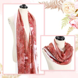 Sureio 6 Pcs Scarves for Women Lightweight Summer Floral Print Pattern Scarf for Women Dressy Long Thin Scarf Shawl(Classic Style)