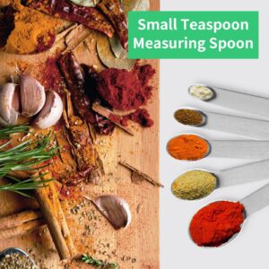 5PCS Small Measuring Spoons Set - Cuttte Stainless Steel Tiny Measuring Spoons for Cooking Baking, 1/4 tsp, 1/8 tsp, 1/16 tsp, 1/32 tsp, 1/64 tsp, Teaspoon Mini Measuring Spoons for Powders, Spices