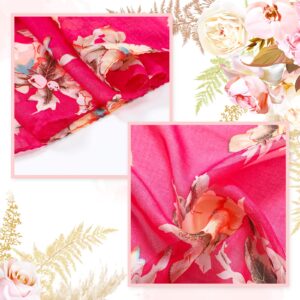 Sureio 6 Pcs Scarves for Women Lightweight Summer Floral Print Pattern Scarf for Women Dressy Long Thin Scarf Shawl(Chic Style)