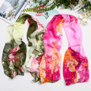 Sureio 6 Pcs Scarves for Women Lightweight Summer Floral Print Pattern Scarf for Women Dressy Long Thin Scarf Shawl(Stylish Style)