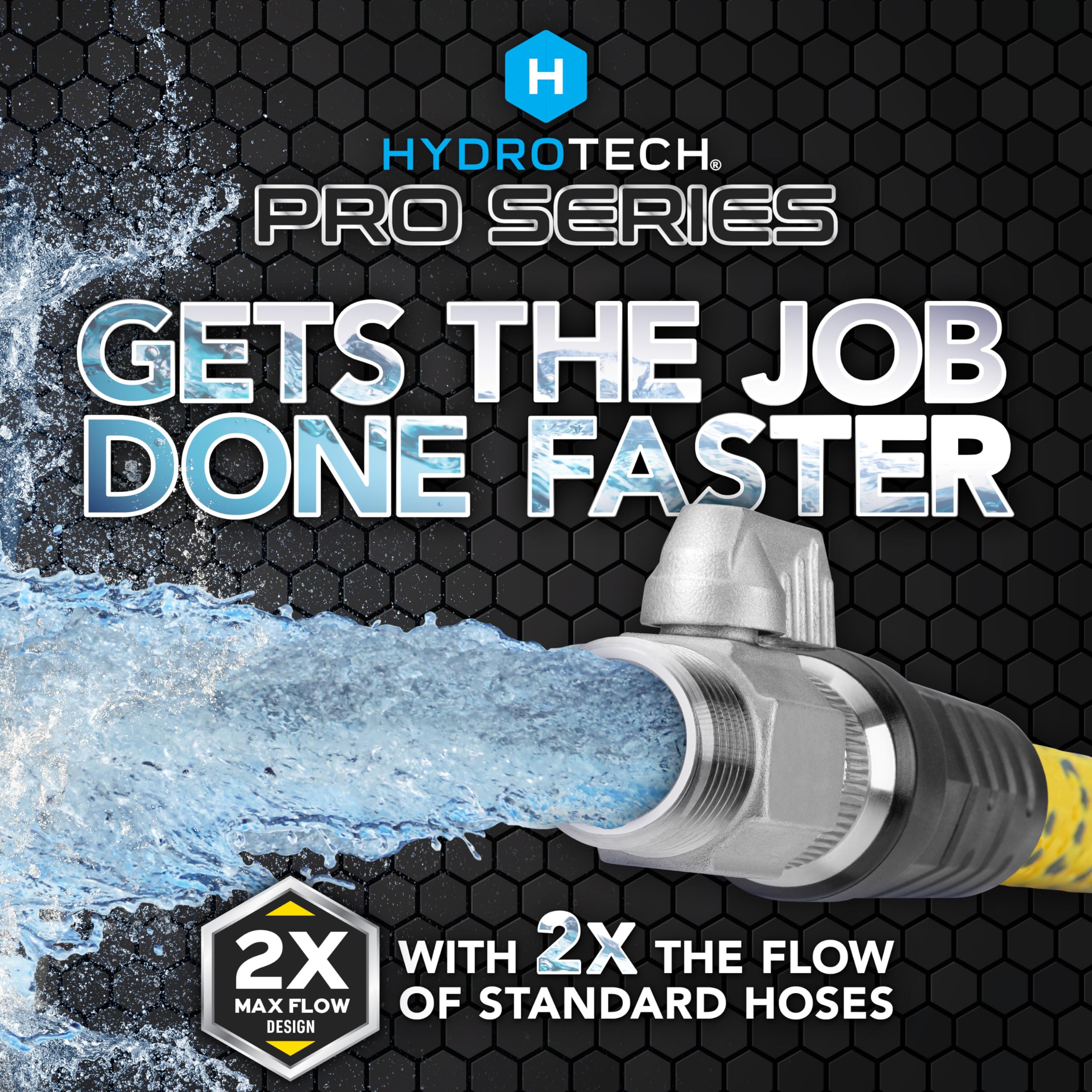 HydroTech 100ft Pro Series 3/4" Expandable Burst Proof Garden Max Flow Hose – Lightweight & Durable – Features Flow-Control Shut-Off & Strain Relief Guard (100 Feet)