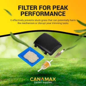 Canamax 14-096-133-S Air Filter Cover Base Cleaner Kit - Air Filter, Fuel Filter, Spark Plug Replacement For Kohler XT650 XT675 Engine - Replaces 14 096 133-S 14096133-S