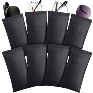 xuhal 8 pcs leather glasses case sunglasses pouch eyeglass case soft squeeze top portable travel glasses sleeve for women men (black)