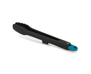 joseph joseph duo lockable tongs hygienic with integrated tool rest & non-slip feet, suitable for non-stick cookware, heat-resistant