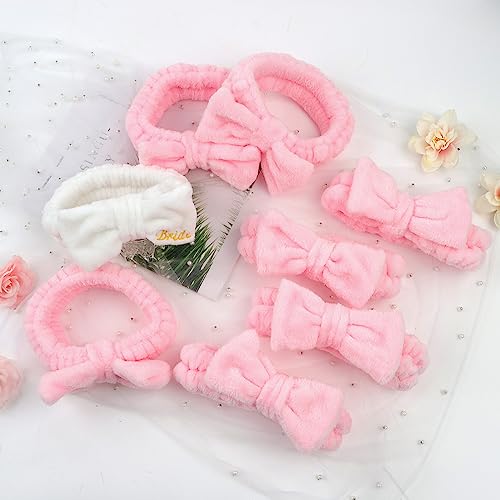 CIEHER Bachelorette Party Headbands - 8 Pcs Spa Headbands for Bride, Bridesmaids, Face Wash, Skincare, Makeup, and More