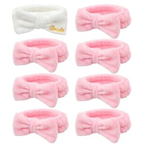 CIEHER Bachelorette Party Headbands - 8 Pcs Spa Headbands for Bride, Bridesmaids, Face Wash, Skincare, Makeup, and More