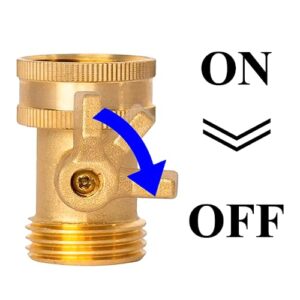 LIULO TOOL Brass Garden Hose Shut-Off Valve, 2 Pack 3/4 Inch Heavy Duty Solid Brass Garden Hose Shut Off Valve with 4 Extra Rubber Washers