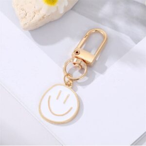 CHENXIKK 5Pcs Smile Expression Keychains for Women Cute Handbag Key ChainCar Key Pendant For Earphone Case Purse Decoration