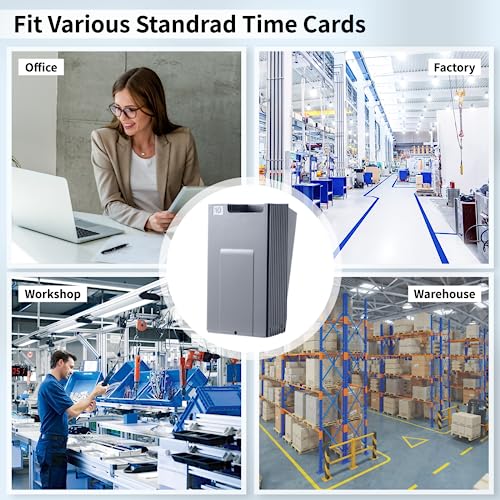 Time Card Holder, 10-Slot Attendance Card Rack, Easy to Hang, Retractable Time Card Wall Holder Rack with Number Labels 01-10