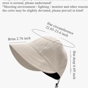 2024 New Womens Sun Hats Women's Outdoor UV-Protection-Foldable Beach Hats,Wide Brim Summer Fisherman's Caps UPF 50+ Beige