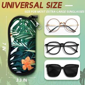 Kanayu 6 Pcs Sunglasses Soft Case Clip on Sunglasses Case Light Portable Zipper Neoprene Glasses Pouch for Women Men(Plant Style)