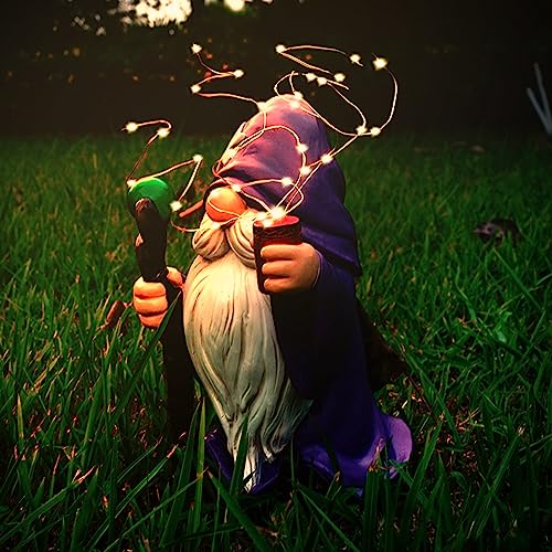 Joint Honglin Resin Gnome Statue Outdoor Decor Waterproof Firework Solar LED Lights Gnome Garden Sculpture Decorations for Outside Lawn Patio Yard Ornament Gifts (Gnome)