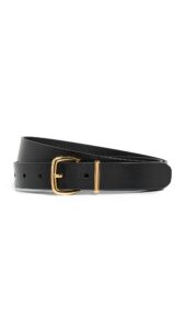 madewell women's the essential leather belt, true black, s