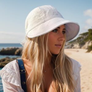 2024 New Womens Sun Hats Women's Outdoor UV-Protection-Foldable Beach Hats,Wide Brim Summer Fisherman's Caps UPF 50+ Beige