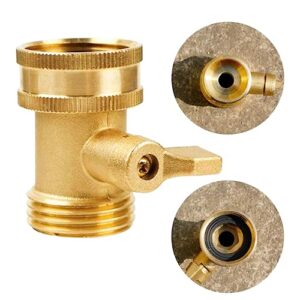 LIULO TOOL Brass Garden Hose Shut-Off Valve, 2 Pack 3/4 Inch Heavy Duty Solid Brass Garden Hose Shut Off Valve with 4 Extra Rubber Washers