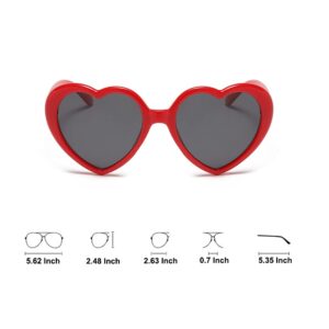 OZPYKAE Women Polarized Love Heart Sunglasses,Fashion Cute Heart Glasses Vintage Eyewear Sunglasses for Ladies