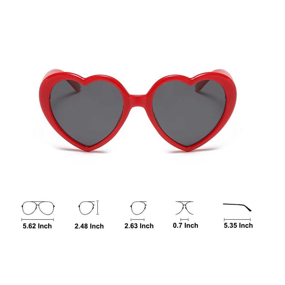 OZPYKAE Women Polarized Love Heart Sunglasses,Fashion Cute Heart Glasses Vintage Eyewear Sunglasses for Ladies