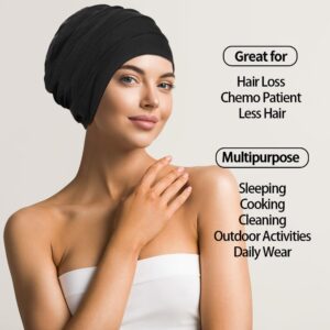 Kisumthy 4 Pieces Cotton Slouchy Chemo Beanies, Chemo Headwear Cancel Hats for Women with Hair Loss