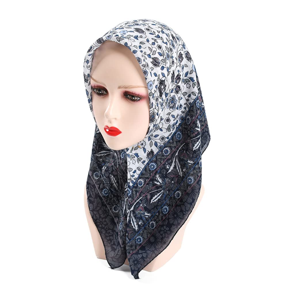 K-Elewon 27.5” Women Medium Square Scarf Cotton Head Scarf- 2PCS Neck Scarf Hair Scarf Head Sleeping Wraps Scarfs for Women H07-08